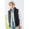 Haloumoning Girls Puffer Vest Kids Zip Up Padded Gilet Winter Quilted Jackets Fashion Outwear 5-14 Years(Black)