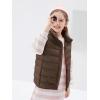 Haloumoning Girls Puffer Vest Kids Zip Up Padded Gilet Winter Quilted Jackets Fashion Outwear 5-14 Years(Brown)