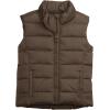 Haloumoning Girls Puffer Vest Kids Zip Up Padded Gilet Winter Quilted Jackets Fashion Outwear 5-14 Years(Brown)