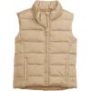 Haloumoning Girls Puffer Vest Kids Zip Up Padded Gilet Winter Quilted Jackets Fashion Outwear 5-14 Years(Khaki)