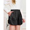 Haloumoning Girls Sequin Shorts High Waisted Wide Leg Sparkly Glitter Party Shorts 5-14 Years(Black)