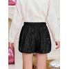 Haloumoning Girls Sequin Shorts High Waisted Wide Leg Sparkly Glitter Party Shorts 5-14 Years(Black)