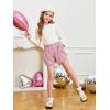 Haloumoning Girls Sequin Shorts High Waisted Wide Leg Sparkly Glitter Party Shorts 5-14 Years(Pink)