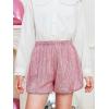 Haloumoning Girls Sequin Shorts High Waisted Wide Leg Sparkly Glitter Party Shorts 5-14 Years(Pink)