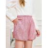 Haloumoning Girls Sequin Shorts High Waisted Wide Leg Sparkly Glitter Party Shorts 5-14 Years(Pink)