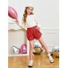Haloumoning Girls Sequin Shorts High Waisted Wide Leg Sparkly Glitter Party Shorts 5-14 Years(Red)