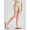 Haloumoning Girls Y2K Lace Mini Skirts Kids Low Rise Pleated Ruffle Short Skirts Layered Flowy Asymmetrical Skirt 5-14 Years(Beige)