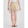 Haloumoning Girls Y2K Lace Mini Skirts Kids Low Rise Pleated Ruffle Short Skirts Layered Flowy Asymmetrical Skirt 5-14 Years(Beige)