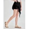 Haloumoning Girls Y2K Lace Mini Skirts Kids Low Rise Pleated Ruffle Short Skirts Layered Flowy Asymmetrical Skirt 5-14 Years(Black)