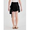 Haloumoning Girls Y2K Lace Mini Skirts Kids Low Rise Pleated Ruffle Short Skirts Layered Flowy Asymmetrical Skirt 5-14 Years(Black)