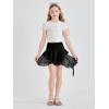 Haloumoning Girls Y2K Lace Mini Skirts Kids Low Rise Pleated Ruffle Short Skirts Layered Flowy Asymmetrical Skirt 5-14 Years(Black)