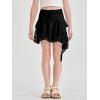 Haloumoning Girls Y2K Lace Mini Skirts Kids Low Rise Pleated Ruffle Short Skirts Layered Flowy Asymmetrical Skirt 5-14 Years(Black)