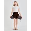 Haloumoning Girls Y2K Lace Mini Skirts Kids Low Rise Pleated Ruffle Short Skirts Layered Flowy Asymmetrical Skirt 5-14 Years(Coffee)