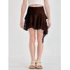 Haloumoning Girls Y2K Lace Mini Skirts Kids Low Rise Pleated Ruffle Short Skirts Layered Flowy Asymmetrical Skirt 5-14 Years(Coffee)