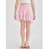 Haloumoning Girls Y2K Lace Mini Skirts Kids Low Rise Pleated Ruffle Short Skirts Layered Flowy Asymmetrical Skirt 5-14 Years(Pink)