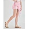 Haloumoning Girls Y2K Lace Mini Skirts Kids Low Rise Pleated Ruffle Short Skirts Layered Flowy Asymmetrical Skirt 5-14 Years(Pink)