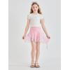 Haloumoning Girls Y2K Lace Mini Skirts Kids Low Rise Pleated Ruffle Short Skirts Layered Flowy Asymmetrical Skirt 5-14 Years(Pink)