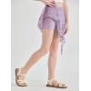 Haloumoning Girls Y2K Lace Mini Skirts Kids Low Rise Pleated Ruffle Short Skirts Layered Flowy Asymmetrical Skirt 5-14 Years(Purple)