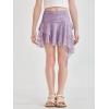 Haloumoning Girls Y2K Lace Mini Skirts Kids Low Rise Pleated Ruffle Short Skirts Layered Flowy Asymmetrical Skirt 5-14 Years(Purple)