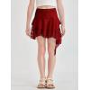 Haloumoning Girls Y2K Lace Mini Skirts Kids Low Rise Pleated Ruffle Short Skirts Layered Flowy Asymmetrical Skirt 5-14 Years(Red)