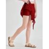 Haloumoning Girls Y2K Lace Mini Skirts Kids Low Rise Pleated Ruffle Short Skirts Layered Flowy Asymmetrical Skirt 5-14 Years(Red)