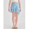 Haloumoning Girls Y2K Lace Mini Skirts Kids Low Rise Pleated Ruffle Short Skirts Layered Flowy Asymmetrical Skirt 5-14 Years(Sky Blue)