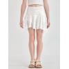 Haloumoning Girls Y2K Lace Mini Skirts Kids Low Rise Pleated Ruffle Short Skirts Layered Flowy Asymmetrical Skirt 5-14 Years(White)