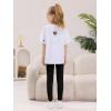 Haloumoning Kids Girls Striped Leggings Toddler Cute Elastic Waist Printed Pants 3-10 Years(Black)