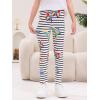 Haloumoning Kids Girls Striped Leggings Toddler Cute Elastic Waist Printed Pants 3-10 Years(Striped With Butterfly Print)