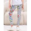 Haloumoning Kids Girls Striped Leggings Toddler Cute Elastic Waist Printed Pants 3-10 Years(Striped With Butterfly Print)