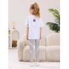 Haloumoning Kids Girls Striped Leggings Toddler Cute Elastic Waist Printed Pants 3-10 Years(Striped With Flower Print)