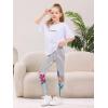 Haloumoning Kids Girls Striped Leggings Toddler Cute Elastic Waist Printed Pants 3-10 Years(Striped With Flower Print)