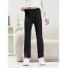 Haloumoning Toddler Baby Girl Flare Pants Kids Ribbed Elastic Waist Leggings Bowtie Bell Bottom 2-10T(Black)