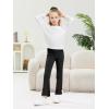 Haloumoning Toddler Baby Girl Flare Pants Kids Ribbed Elastic Waist Leggings Bowtie Bell Bottom 2-10T(Black)