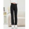 Haloumoning Toddler Baby Girl Flare Pants Kids Ribbed Elastic Waist Leggings Bowtie Bell Bottom 2-10T(Black)