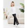 Haloumoning Toddler Baby Girl Flare Pants Kids Ribbed Elastic Waist Leggings Bowtie Bell Bottom 2-10T(Black)