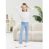 Haloumoning Toddler Baby Girl Flare Pants Kids Ribbed Elastic Waist Leggings Bowtie Bell Bottom 2-10T(Blue)