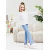 Haloumoning Toddler Baby Girl Flare Pants Kids Ribbed Elastic Waist Leggings Bowtie Bell Bottom 2-10T(Blue)