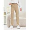 Haloumoning Toddler Baby Girl Flare Pants Kids Ribbed Elastic Waist Leggings Bowtie Bell Bottom 2-10T(Khaki)