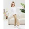 Haloumoning Toddler Baby Girl Flare Pants Kids Ribbed Elastic Waist Leggings Bowtie Bell Bottom 2-10T(Khaki)