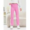 Haloumoning Toddler Baby Girl Flare Pants Kids Ribbed Elastic Waist Leggings Bowtie Bell Bottom 2-10T(Pink)