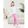 Haloumoning Toddler Baby Girl Flare Pants Kids Ribbed Elastic Waist Leggings Bowtie Bell Bottom 2-10T(Pink)