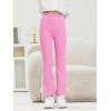 Haloumoning Toddler Baby Girl Flare Pants Kids Ribbed Elastic Waist Leggings Bowtie Bell Bottom 2-10T(Pink)