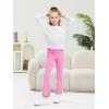 Haloumoning Toddler Baby Girl Flare Pants Kids Ribbed Elastic Waist Leggings Bowtie Bell Bottom 2-10T(Pink)