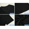 Womens Plus Size V Neck T Shirts Summer Short Sleeve Sexy Tops T-Shirts Tunic Casual Loose Fit Soft Basic Tees(01-black)