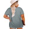 Womens Plus Size V Neck T Shirts Summer Short Sleeve Sexy Tops T-Shirts Tunic Casual Loose Fit Soft Basic Tees(01-grey)