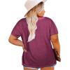 Womens Plus Size V Neck T Shirts Summer Short Sleeve Sexy Tops T-Shirts Tunic Casual Loose Fit Soft Basic Tees(01-purple & Red)