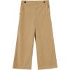 Haloumoning Girls Wide Leg Corduroy Pants Kids Elastic Waist Gold Button Trousers with Pockets 5-14 Years(Khaki)
