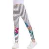 Haloumoning Kids Girls Striped Leggings Toddler Cute Elastic Waist Printed Pants 3-10 Years(Striped With Flower Print)
