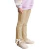 Haloumoning Toddler Baby Girl Flare Pants Kids Ribbed Elastic Waist Leggings Bowtie Bell Bottom 2-10T(Khaki)